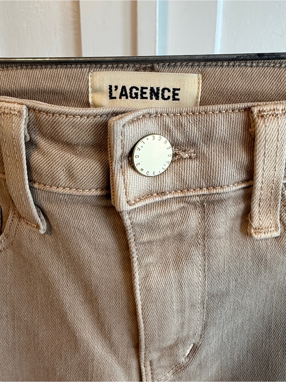 NWOT Size 24 L'AGENCE Margot High-Rise Cropped Skinny Jeans - Biscuit - Picture 7 of 8